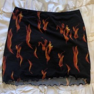 Urban Outfitters Mesh Flame Skirt